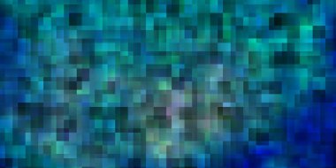 Dikdörtgenli koyu mavi vektör şablonu. Gradyan dikdörtgenleri olan bir resim. Reklamlar ve reklamlar için desen.