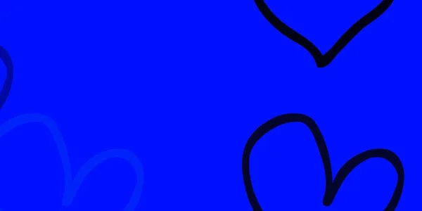 Lichtroze Blauwe Vectorachtergrond Met Hartjes Wazig Decoratief Ontwerp Doodle Stijl — Stockvector