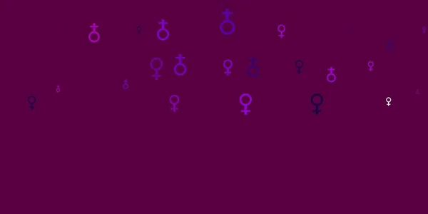 Textura Vectorial Púrpura Claro Con Símbolos Derechos Mujer Ilustración Colorida — Archivo Imágenes Vectoriales