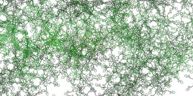 Açık yeşil, kıvrımlı çizgileri olan sarı vektör deseni. Eğri çizgileri olan renkli çizimler. Broşürler, broşürler için desen.