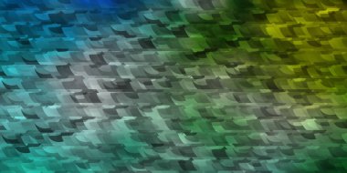 Açık mavi, çokgen şekilli yeşil vektör deseni. Soyut üçgenli dekoratif tasarım. Broşürler, broşürler için desen