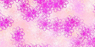 Kıvrımlı açık pembe vektör arka planı. Eğimli renkli geometrik örnekler var. Cep telefonları için şablon.