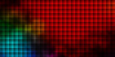 Dikdörtgenli koyu renkli vektör arkaplanı. Gradyan dikdörtgenleri ve kareleri olan renkli çizimler. İş tanıtımınız için tasarım.