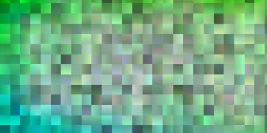 Açık yeşil vektör arkaplanı çokgen biçiminde. Renkli dikdörtgenlerle soyut gradyan çizimi. Web siteleri, iniş sayfaları için desen.