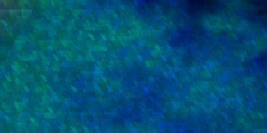 Çizgileri ve üçgenleri olan hafif Mavili vektör arka planı. Soyut tarzda akıllı tasarım ve eğimli üçgenler. İniş sayfaları için şablon.