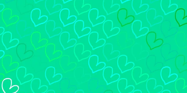 Светло Зеленый Векторный Узор Цветными Сердцами Блестящие Абстрактные Иллюстрации Красочными — стоковый вектор