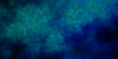 Açık mavi, çizgileri ve üçgenleri olan yeşil vektör arkaplan. Soyut tarzda akıllı tasarım ve eğimli üçgenler. Posterler ve afişler için en iyi tasarım.