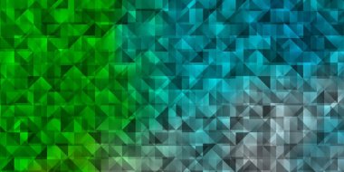 Açık mavi, kristalli yeşil vektör şablonu, üçgenler. Renkli üçgenli modern soyut illüstrasyon. Web siteleri için desen.