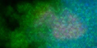 Açık mavi, çizgileri ve üçgenleri olan yeşil vektör deseni. Renkli üçgenlerle soyut çizimler yaparak. Web siteleri için desen.