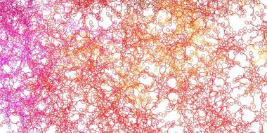 Açık Pembe, çizgili sarı vektör şablonu. Renkli çizgilerle dairesel çizimler. Kullanıcı Arayüzü tasarımınız için şablon.