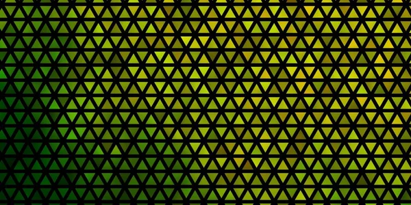 ライトグリーン 三角形の黄色のベクトル背景 カラフルな三角形のモダンな抽象的なイラスト 壁紙のテンプレート — ストックベクタ