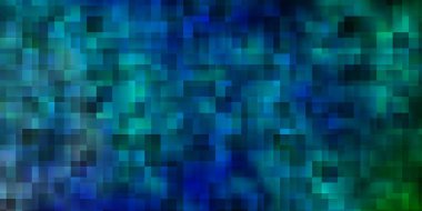 Açık mavi, kare şeklinde yeşil vektör deseni. Gradyan dikdörtgenleri olan bir resim. Cep telefonları için şablon.