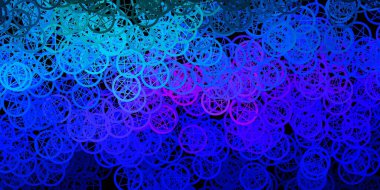 Koyu mavi, gizli sembollü kırmızı vektör arkaplan. Sihirli ruhani güç işaretleri olan bir ilüzyon. En iyi tasarım Cadılar Bayramı olayları.