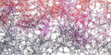 Açık Pembe, kırmızı çizgili vektör şablonu. Renkli çizgilerle dairesel çizimler. İş broşürleri, broşürler için desen