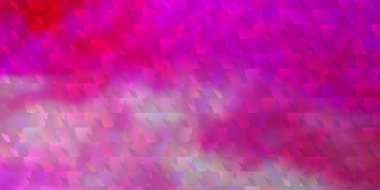 Aydınlık Pembe vektör arkaplanı çokgen biçiminde. Renkli üçgenli modern soyut illüstrasyon. Posterler ve afişler için en iyi tasarım.