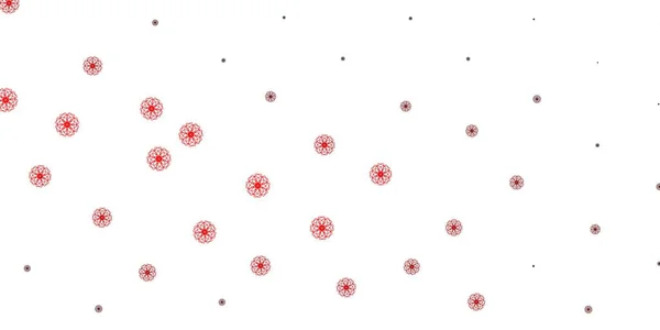 Hellrotes Vektor Doodle Muster Mit Blumen Bunte Blumen Natürlichem Stil — Stockvektor