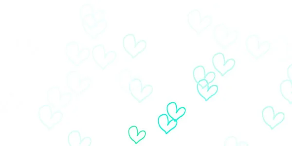 浅绿色矢量纹理与可爱的心脏 用心形涂鸦风格的模糊装饰设计 结婚礼物的模式 恭喜你 — 图库矢量图片