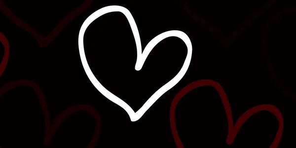Kalpli Açık Kırmızı Vektör Arka Planı Kalpli Karalama Tarzında Bulanık — Stok Vektör