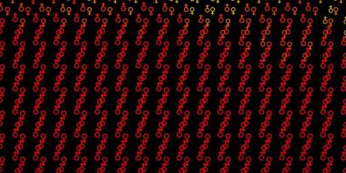 Esrarengiz sembollü koyu turuncu vektör arkaplanı. Cadılık formlarıyla soyut tarzda geçmişe dönük tasarım. Sihir için dizayn, ruhsal olaylar.