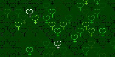Feminizm elementleriyle açık yeşil vektör deseni. Kadın gücünün resmedildiği soyut bir çizim. Kadınların gücünü göstermek için en iyi tasarım..