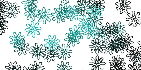 Texture Vectorielle Doodle Vert Clair Avec Des Fleurs Fleurs Abstraites — Image vectorielle