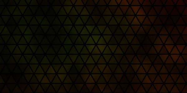 Dunkelgrüner Gelber Vektorhintergrund Mit Dreiecken Illustration Mit Einer Reihe Von — Stockvektor