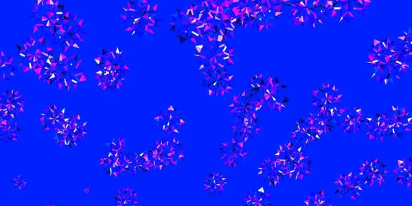 Rosa Claro Pano Fundo Vetor Azul Com Flocos Neve Xmas — Vetor de Stock