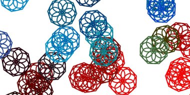 Açık mavi, kırmızı vektör çiçekli doğal sanat eseri. Sıradan çiçekli basit renkli bir illüstrasyon. Paketleme için akıllı tasarım, duvar kağıtları.