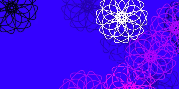 Violet Clair Fond Vectoriel Rose Doodle Avec Des Fleurs Illustration — Image vectorielle