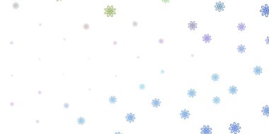 Açık mavi, kırmızı vektör çiçekli doğal düzen. Basit arka planda rengarenk soyut çiçekler. Web sitesi tasarımları için desen.