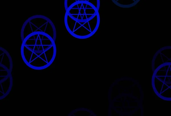 Темно Синя Зелена Векторна Текстура Символами Релігії Ретро Дизайн Абстрактному — стоковий вектор