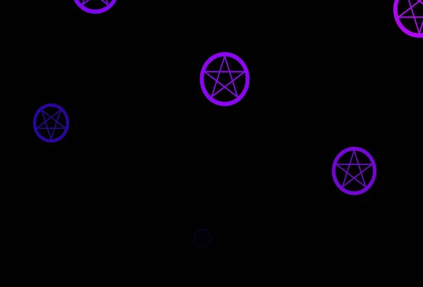 Dark Purple Vector Backdrop Mystery Symbols Abstract Illustration Gothic Gradient — Stock Vector