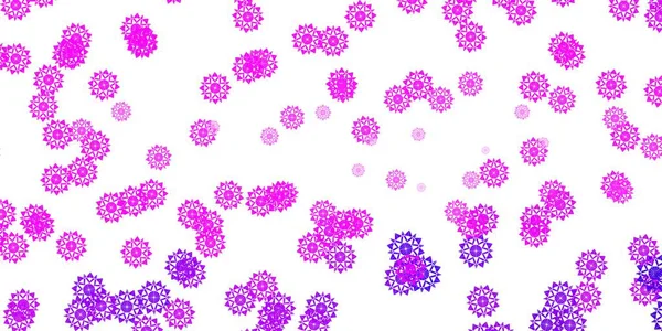 Texture Vectorielle Violet Clair Avec Des Flocons Neige Brillants Illustration — Image vectorielle