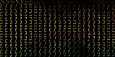 Koyu yeşil, sarı vektör arkaplan ve gizemli semboller. Sihirli ruhani güç işaretleri olan bir ilüzyon. Doğaüstü tasvirler için basit tasarım.