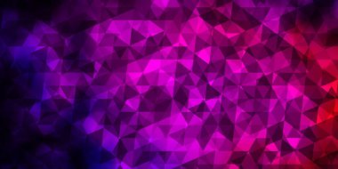 Koyu pembe, mavi vektör arkaplan, çizgiler, üçgenler. Soyut üçgenli dekoratif tasarım. Duvar kağıtları için şablon.