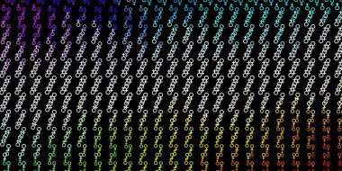 Esrarengiz sembollü koyu renkli vektör arkaplanı. Cadılık formlarıyla soyut tarzda geçmişe dönük tasarım. Sihir için dizayn, ruhsal olaylar.