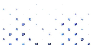 Koronavirüs elementli hafif Mavili vektör deseni. Basit ve soyut bir şekilde renkli hastalık sembolleri. Tehlike ateşine karşı basit çizim.