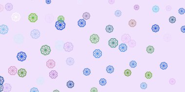 Açık mavi, çiçekli kırmızı vektör karalama deseni. Soyut renkli çiçekli gradyan çizimi. Web sitesi tasarımları için desen.