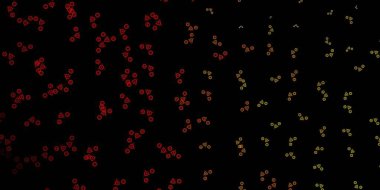 Koyu kırmızı, sarı vektör desenli ve sihirli elementli. Sihirli ruhani güç işaretleri olan bir ilüzyon. Gizemli, mistik tasarımlar için arkaplan.