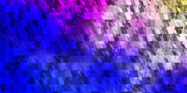 Açık pembe, çizgileri ve üçgenleri olan mavi vektör deseni. Basit bir şekilde üçgenli renkli bir çizim. Web siteleri için desen.