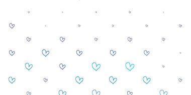 Açık pembe, tatlı kalpli mavi vektör arkaplan. Kutlama tarzında kalpleri olan güzel renkli illüstrasyon. Yıldönümü reklamın için tasarım.