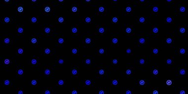 Virüs sembollü koyu mavi vektör arkaplanı. Enfeksiyon formları ile soyut tarzda basit tasarım. Sağlık korunması için duvar kağıdı.