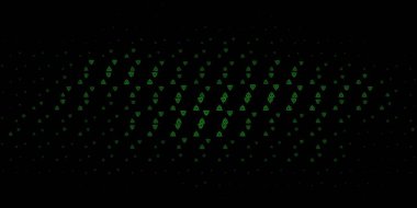 Esrarengiz sembollü koyu yeşil vektör arkaplanı. Sihirli ruhani güç işaretleri olan bir ilüzyon. Gizemli, mistik tasarımlar için arkaplan.