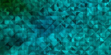 Açık mavi, çizgileri ve üçgenleri olan yeşil vektör arkaplanı. Doğa tarzında üçgenleri olan güzel bir çizim. Duvar kağıtları için şablon.