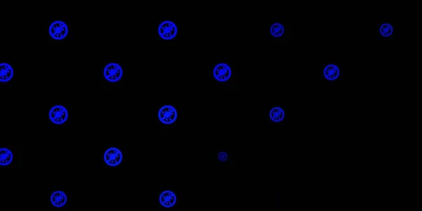 Ciemnoniebieski Wektor Tekstury Symbolami Choroby Inteligentna Ilustracja Covid Znaków Stylu — Wektor stockowy