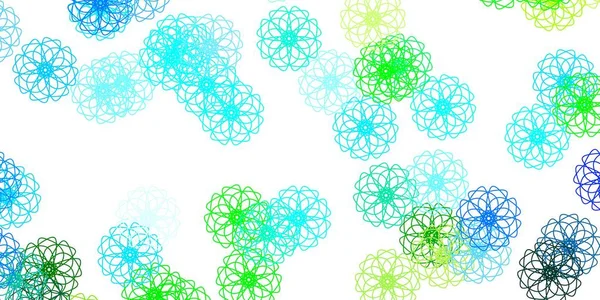 Hellblauer Grüner Vektor Natürliches Layout Mit Blumen Einfaches Design Mit — Stockvektor