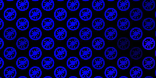 Patrón Vectorial Azul Oscuro Con Elementos Coronavirus Diseño Sencillo Estilo — Archivo Imágenes Vectoriales