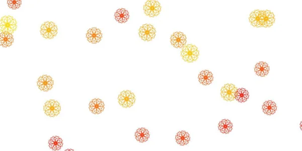 Texture Doodle Vectorielle Orange Clair Avec Des Fleurs Conception Simple — Image vectorielle