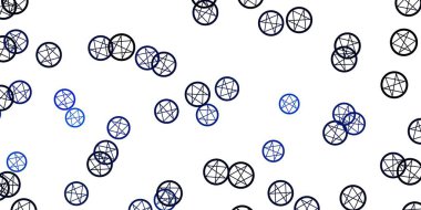 Okült sembollü hafif BLUE vektör arkaplanı. Gotik eğilimli soyut illüstrasyon. Gizemli, mistik tasarımlar için arkaplan.