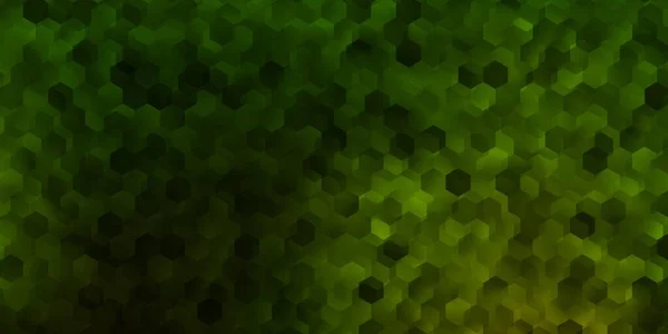 Mörkgrön Vektorstruktur Med Färgglada Hexagoner Abstrakt Färgglada Lutning Hexagoner Suddig — Stock vektor